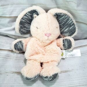 Animal Adventure Blush Pink Bunny Rabbit Lovey Plush Flat Body Sleepy Eyes 11"